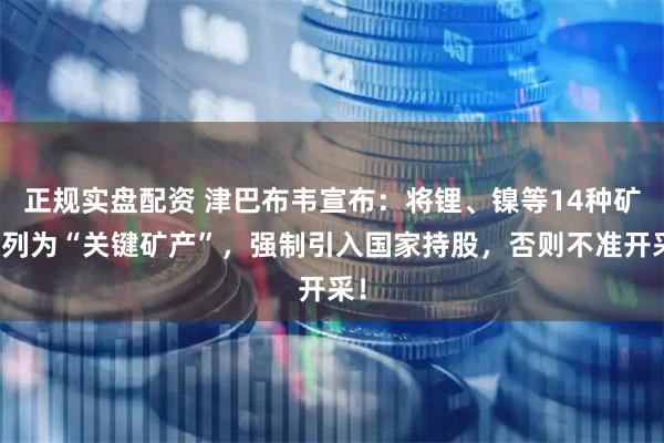 正规实盘配资 津巴布韦宣布：将锂、镍等14种矿产列为“关键矿产”，强制引入国家持股，否则不准开采！
